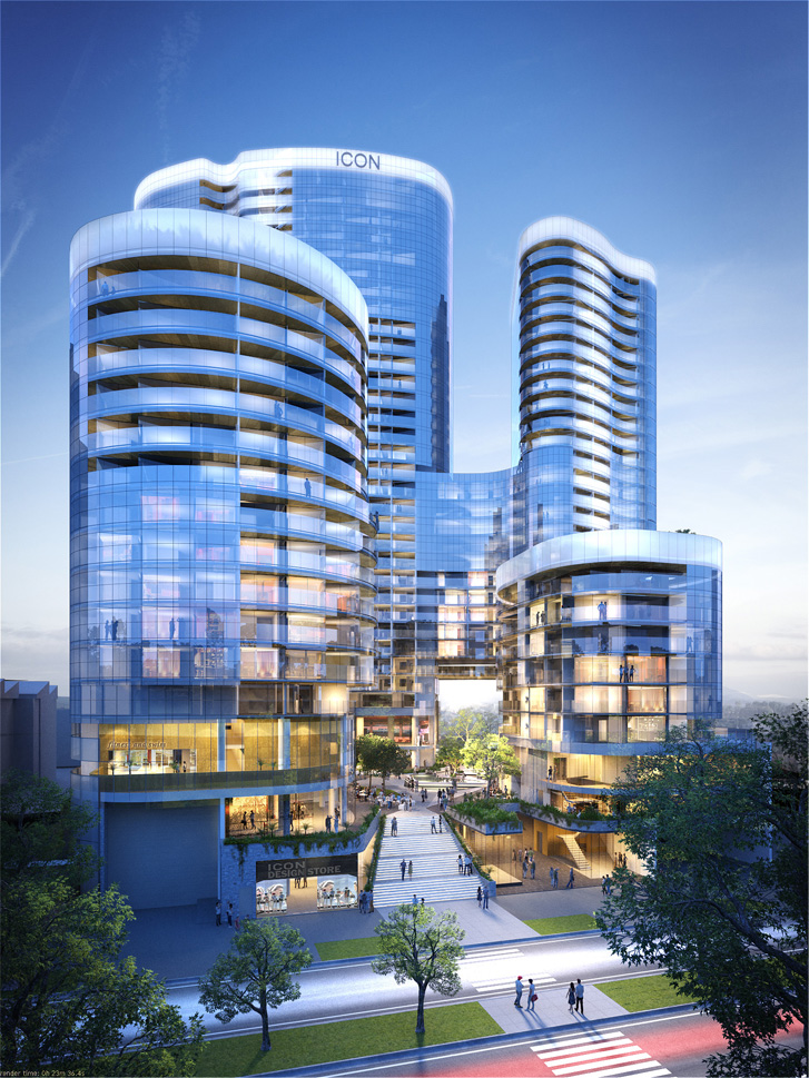Architectural rendering of the previously approved 'Icon' proposal by Wentworth Equities