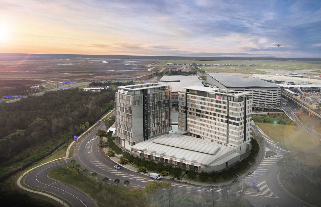 $150M Brisbane Airport Hotels and Conference Centre Aerial