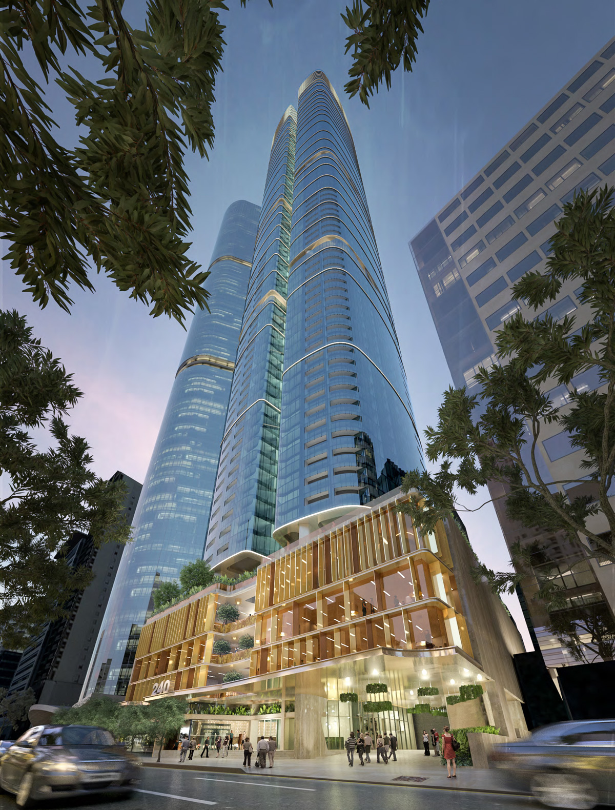 Artist's impression of tower from ground level.
