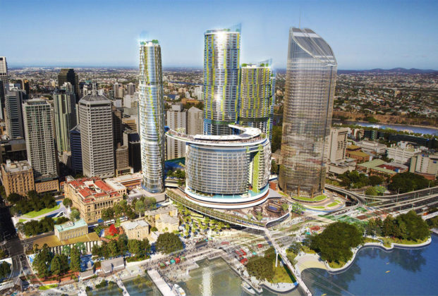 Artist's impression of Queens Wharf from South Bank
