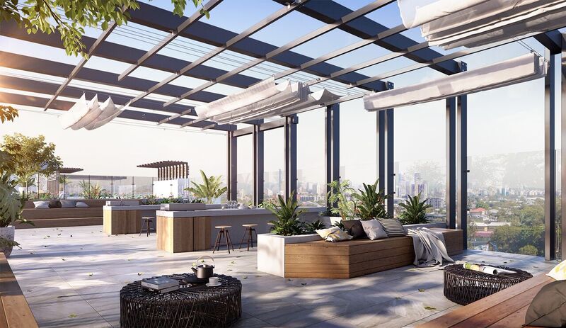 Artist's impression of rooftop recreation deck