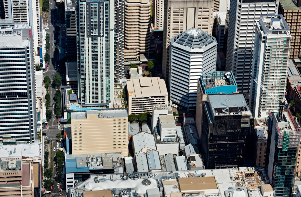 Aerial image of site purchased by Destination Brisbane Consortium