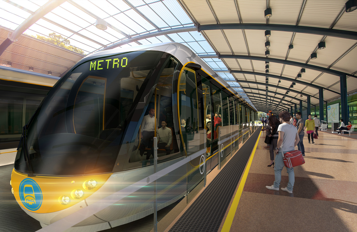 Artist's impression of Brisbane Metro at Herston Station. Source: Supplied