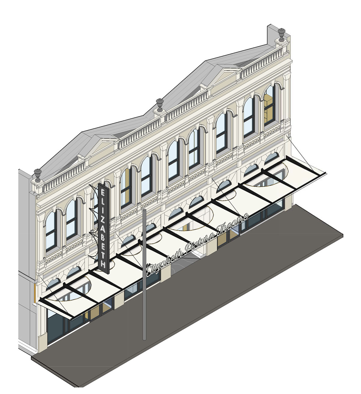 Proposed restoration of building facade