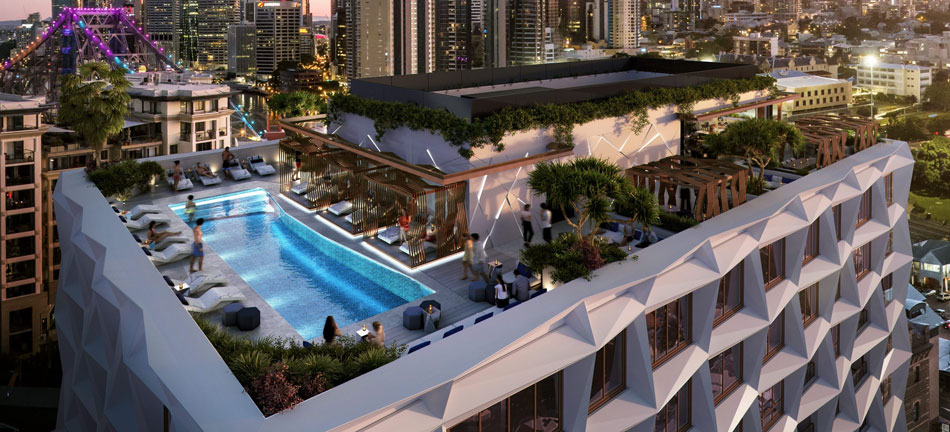Artist's impression of Hotel Indigo rooftop pool