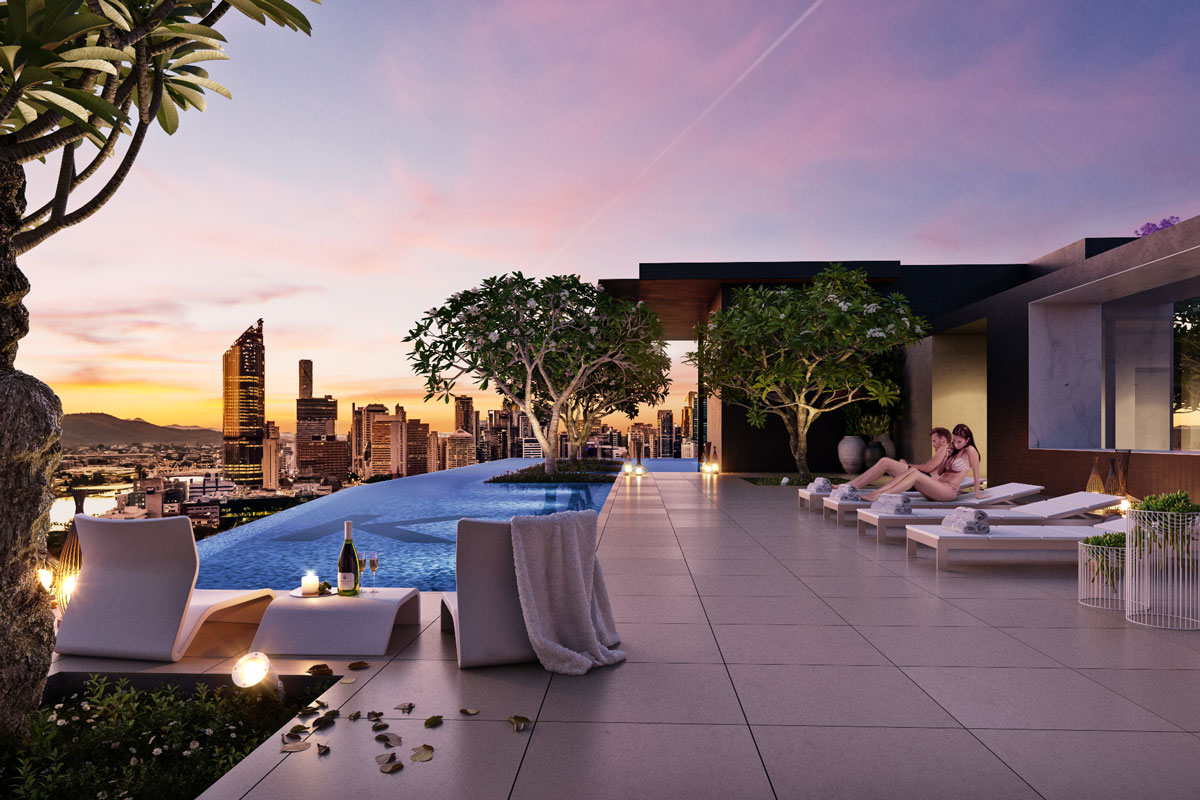 Artist's impression of rooftop pool