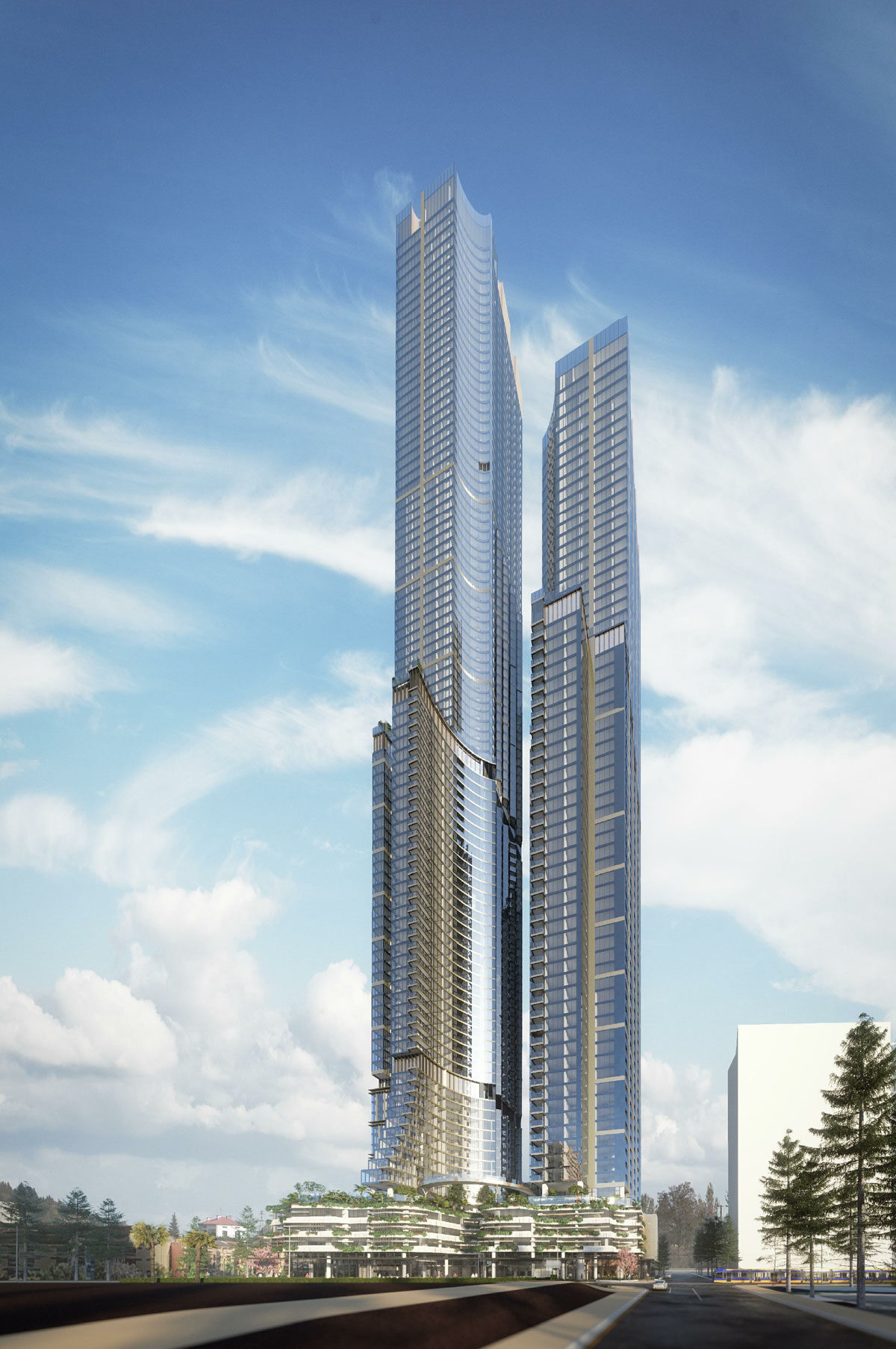 Artist's impression of proposed towers on Gold Coast skyline