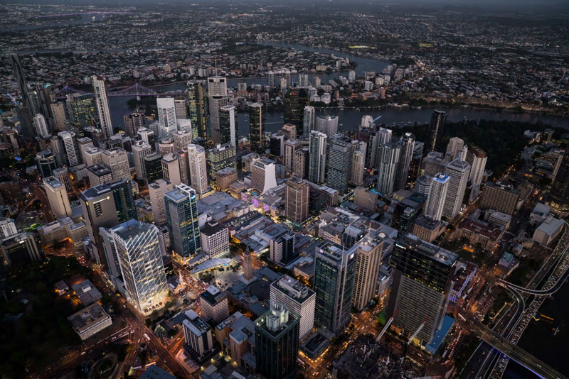 Artist's impression of 343 Albert street proposal from the sky