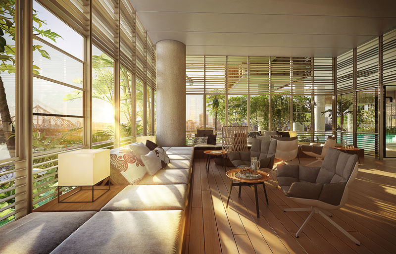 Artist's impression of 443 Queen Street's cabana areas