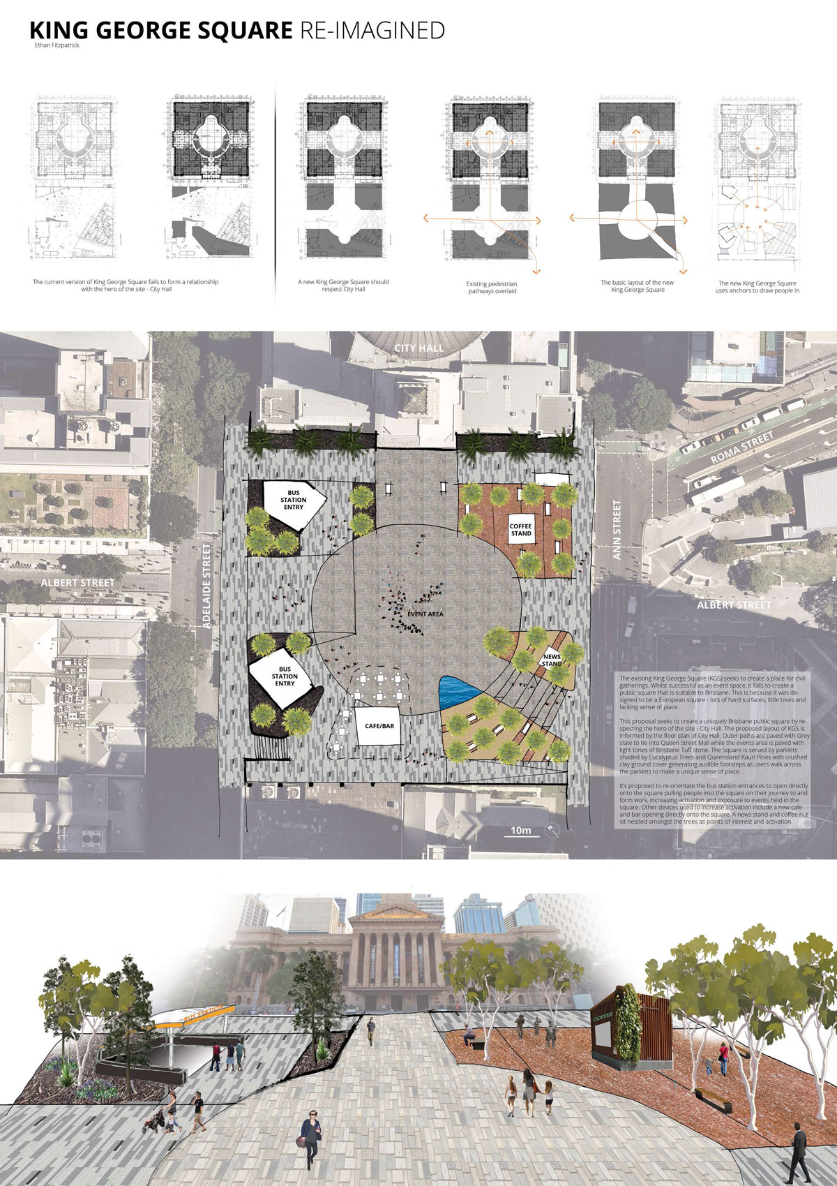 Ethan Fitzpatrick's Respecting City Hall design idea for King George Square