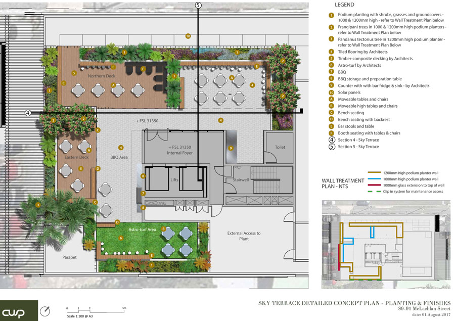 Proposed commercial occupants rooftop terrace plan