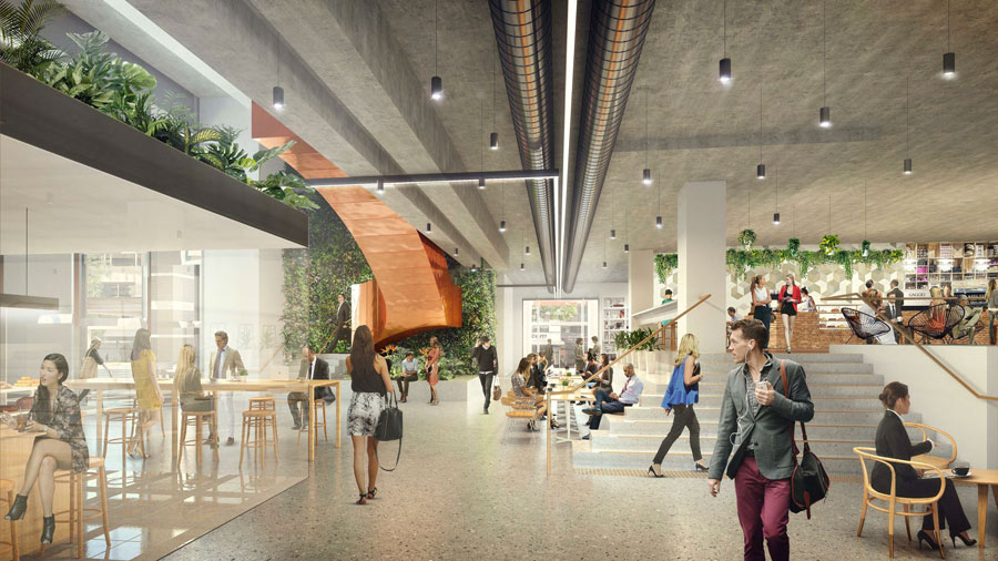 Artist's impression of Central Plaza Annex's proposed internal retail laneway space