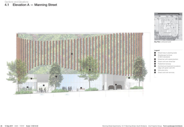 Proposed Green Wall at 15 Manning Street, South Brisbane