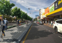 Artist's impression of proposed bike lanes on Stanley Street