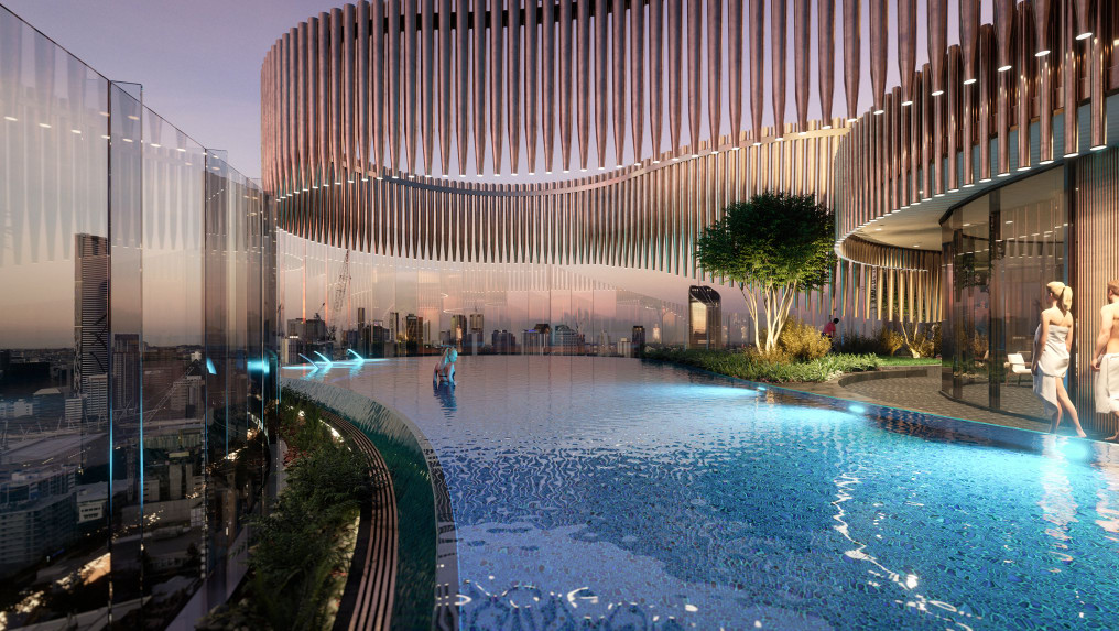 Proposed rooftop pool as part of Aria's The Standard at 15 Manning Street, South Brisbane development