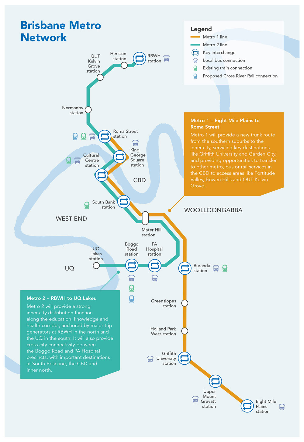Planned Brisbane Metro Map