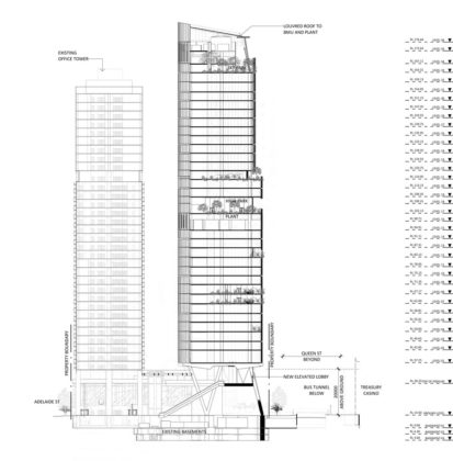 Proposed elevation of Brisbane Square Tower 2