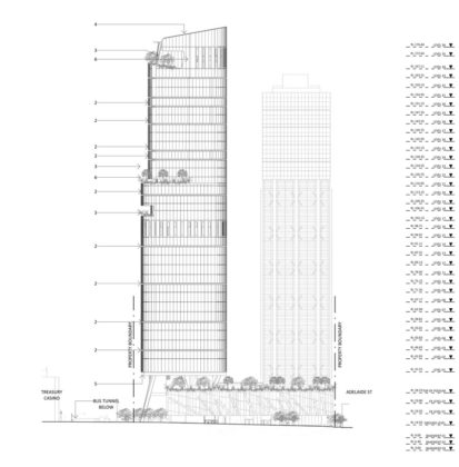 Proposed elevation of Brisbane Square Tower 2