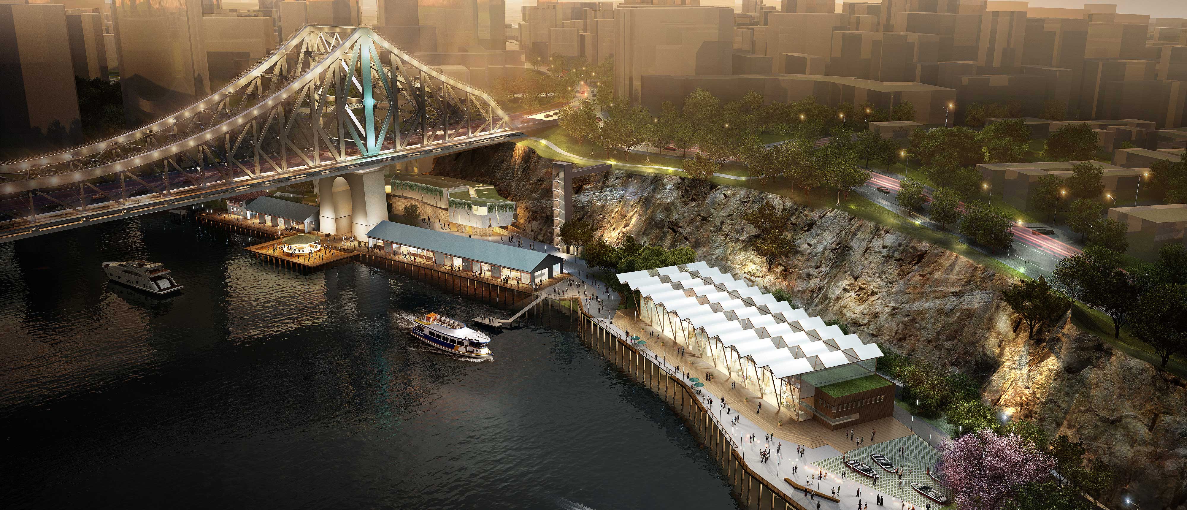 Artist's impression of the Howard Smith Wharves