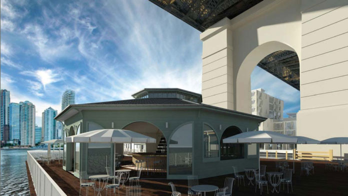 Artist's impression of Overwater Pier Bar at Howard Smith Wharves