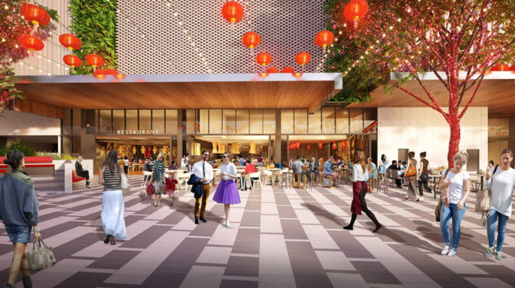 Artist's impression of proposed ground floor retail activation along the China Town Mall