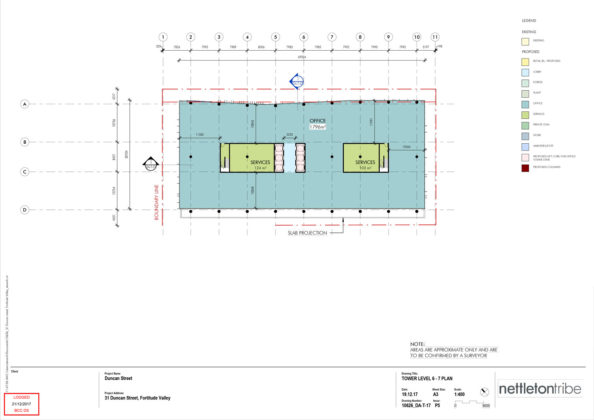Proposed level 6 - 7 floor configuration
