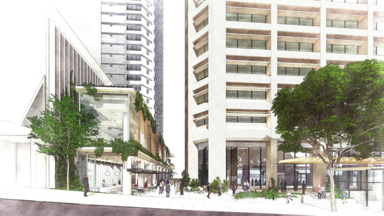 Diagram of new laneway of QIC's proposed integrated commercial development