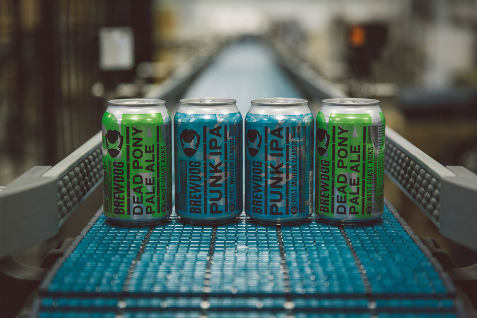 Canning line in one of BrewDog's breweries