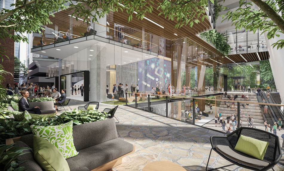 Artist's impression of 360 Queen Street's breakout spaces