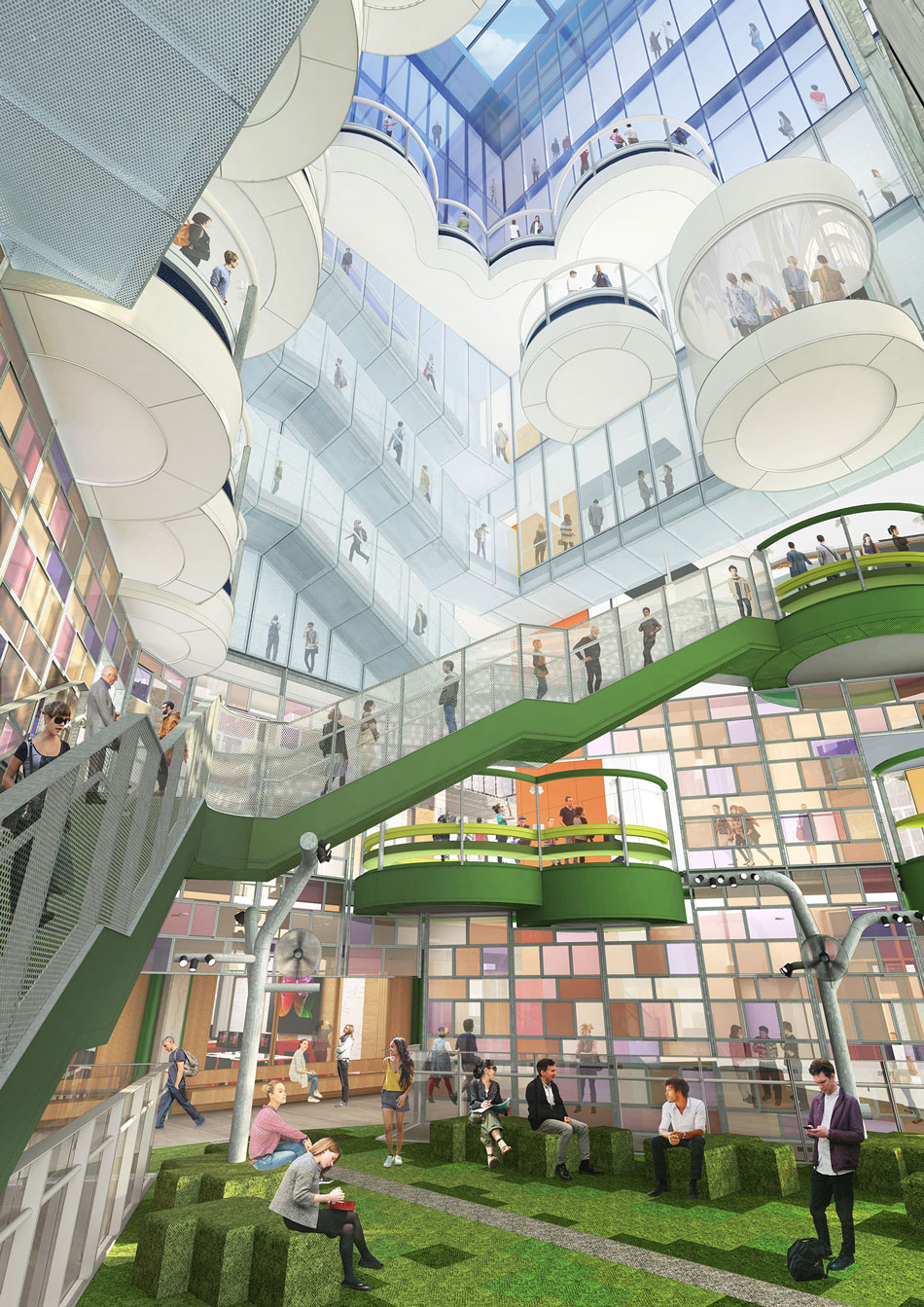 Artist's impression of the Atrium of UQ's new Liveris Academy, housing the Faculty of Engineering, Architecture and Information Technology (EAIT)