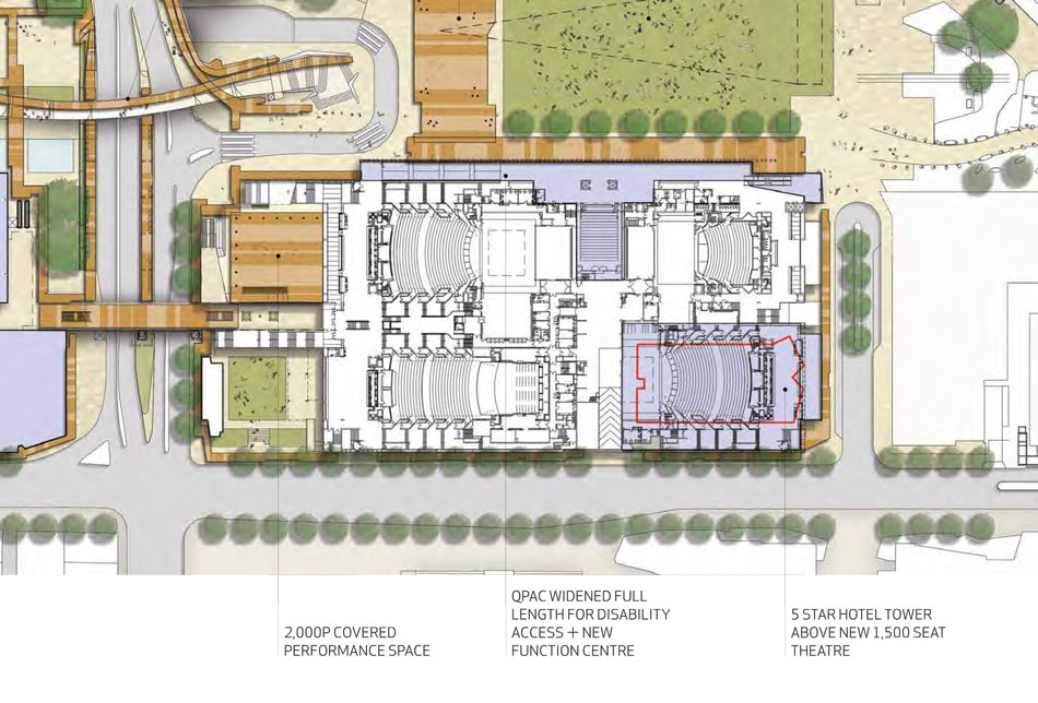 Former Liberal Government plan for the Cultural Centre which included a new theatre on this site