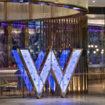 Image of famed W Hotel sign in Hotel lobby