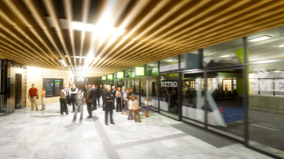 Snapshot from the Brisbane Metro South Bank station fly-through