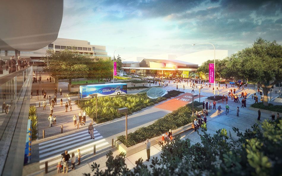 Artist’s conceptual render of proposed underground Brisbane Metro South Bank portal