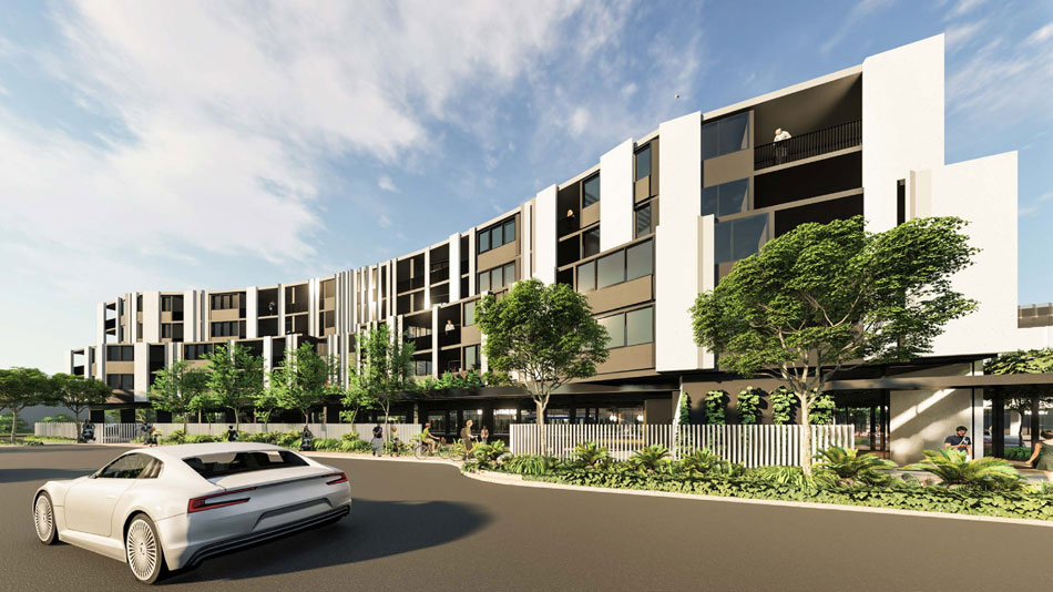 Artist's impression of ferny grove TOD residential buildings