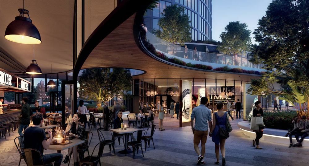 Artist's impression of proposed Albion Exchange development retail plaza