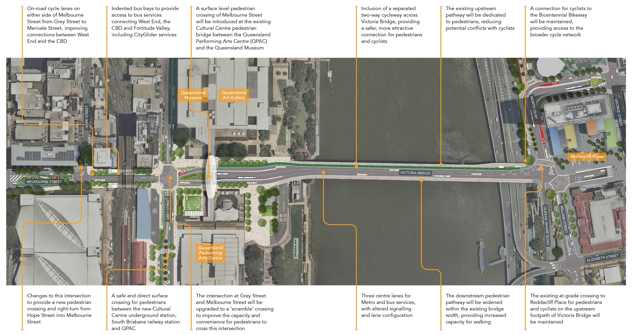 Detailed plan of the newly redesigned Victoria Bridge