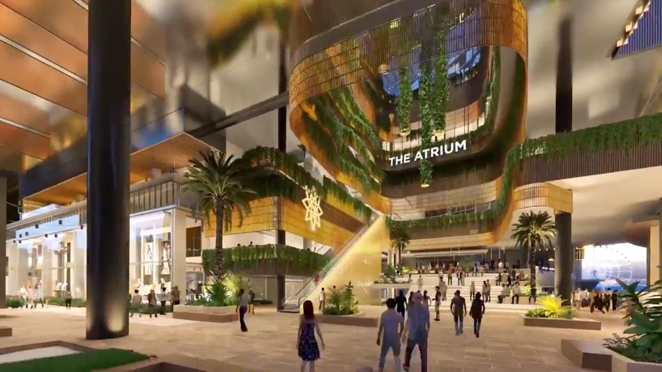 Screenshot taken of The Atrium, part of Destination Brisbane Consortium's updated Queen's Wharf Flythrough