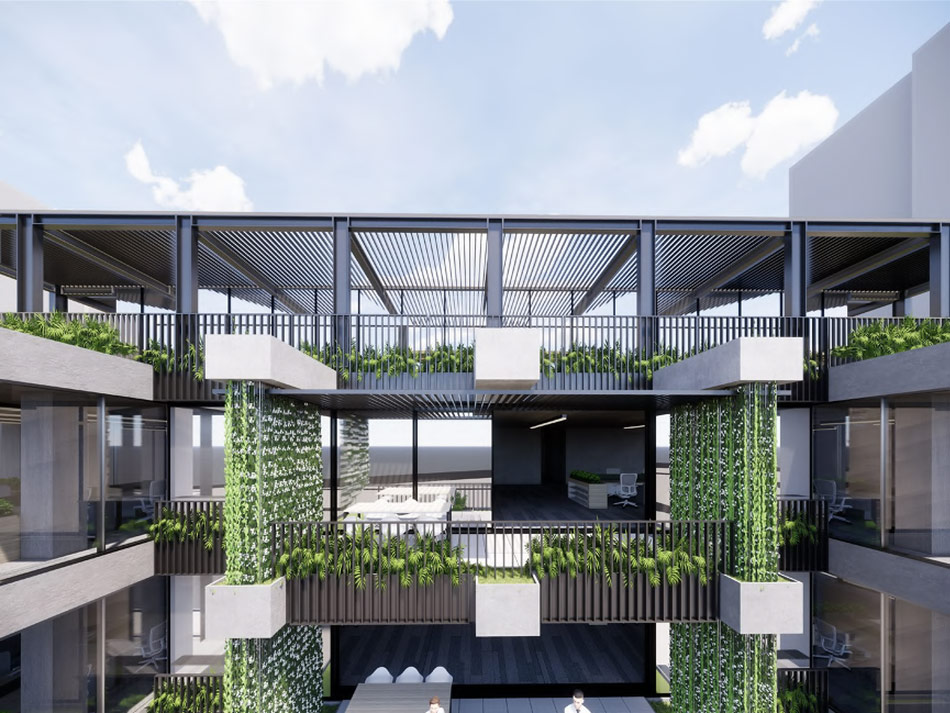 Artist's impression of terrace rooftop level of 14 Stratton Street, Newstead