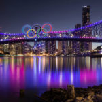 Brisbane's Story Bridge with Olympic Rings. Image by @phillbj