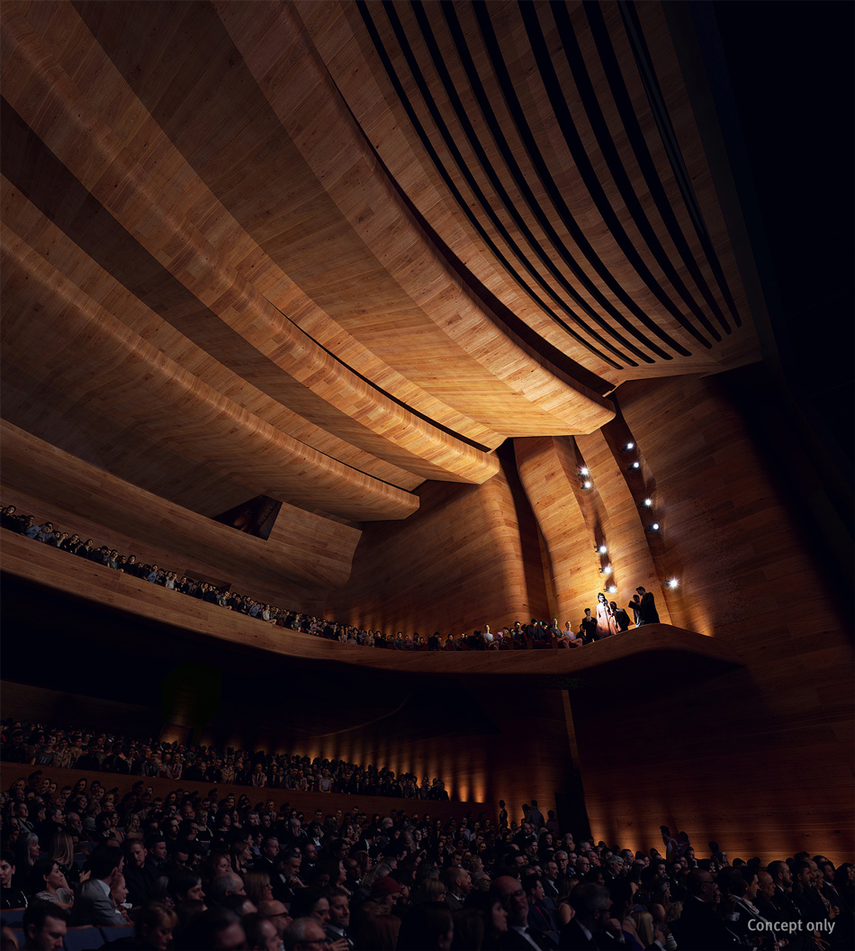 Artist's impression of the auditorium of the new Queensland performing arts complex