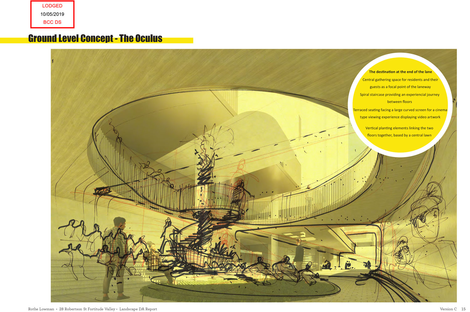 Ground level concept diagram of 'The Oculus'