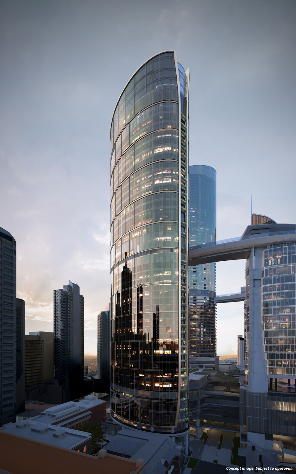Artist's impression of Queen's Wharf Tower 1 facade