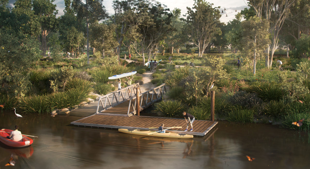 Artist’s impression of canoe and kayak launch facilities.