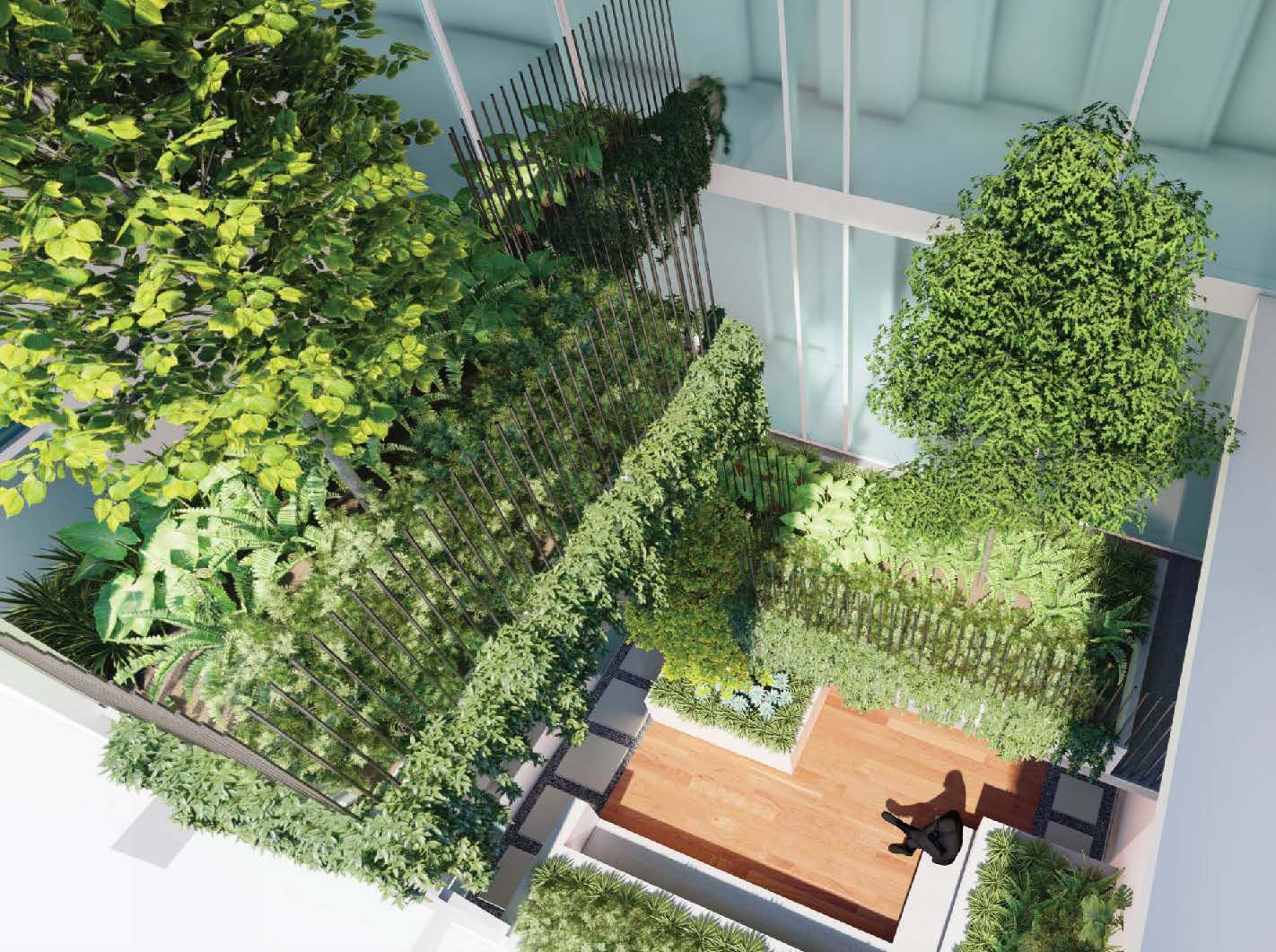 Artist's impression of typical courtyard planter