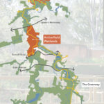 Map showing the Archerfield Wetlands section of Oxley Creek Transformation
