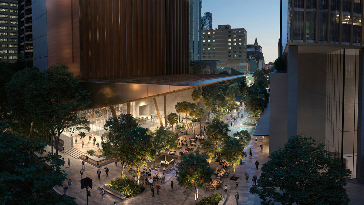 Artist's impression of a conceptual Albert Street Station