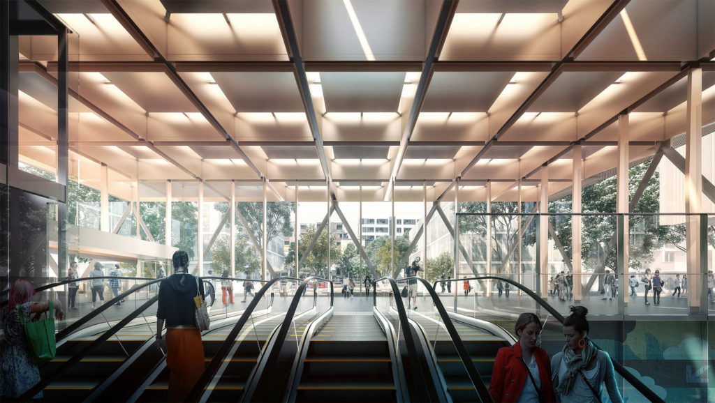 Artist's impression of a conceptual Woolloongabba Station