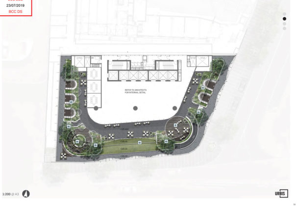 Rooftop riverview lounge - landscaping plan