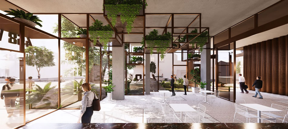 Artist's impression of the ground level commercial lobby